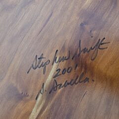 Signed Stephen Swift Cherry Trestle Dining Table, circa 2001