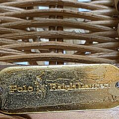 Pair of Vintage Ralph Lauren Rattan High Back Wing Chairs