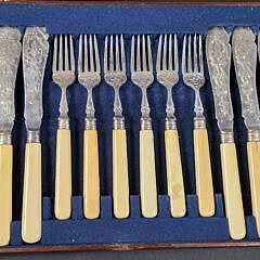 24 Piece Cased English Edwardian Fish Service