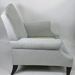 Pair of Barbara Barry for Henredon Baby Blue Upholstered Club Chairs