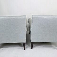 Pair of Barbara Barry for Henredon Baby Blue Upholstered Club Chairs