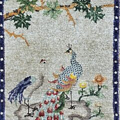 Antique Vegetable Dye Animal Design Peking Chinese Silk Rug Carpet