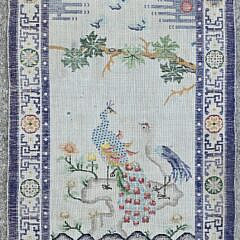 Antique Vegetable Dye Animal Design Peking Chinese Silk Rug Carpet