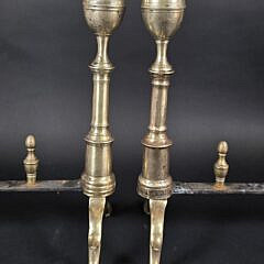 Pair of Antique American Lemon Top Andirons, 18th century