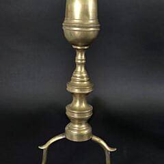 Pair of Antique American Bullet Top Andirons, 19th century