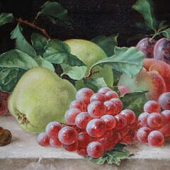 Pair of Oils on Canvas “American School Fruit Still Life Paintings”, 19th Century