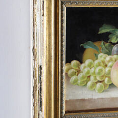 Pair of Oils on Canvas “American School Fruit Still Life Paintings”, 19th Century