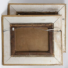 Pair of Oils on Canvas “American School Fruit Still Life Paintings”, 19th Century