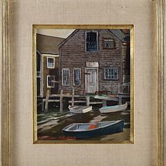 Stapleton Kearns Oil on Board "North Wharf Dories"