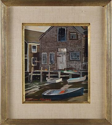 Stapleton Kearns Oil on Board "North Wharf Dories"