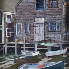 Stapleton Kearns Oil on Board “North Wharf Dories”