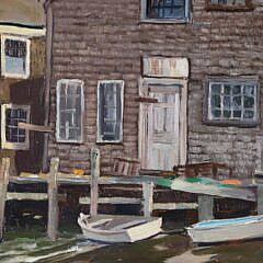 Stapleton Kearns Oil on Board “North Wharf Dories”