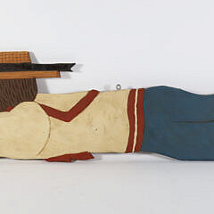 David Small Polychrome Carved Wood Sailor Plaque Stamped Signature on Reverse