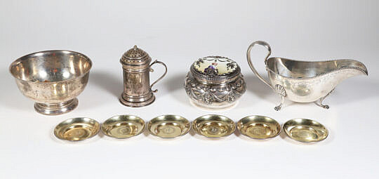 Ten Pieces of Sterling Silver Assorted Tableware