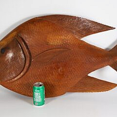 O. Spence Jamaica Carved Wood Fish Sculpture