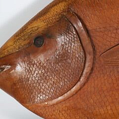 O. Spence Jamaica Carved Wood Fish Sculpture
