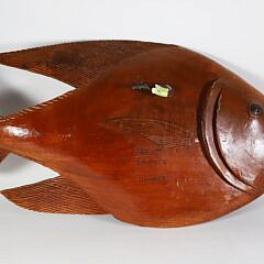 O. Spence Jamaica Carved Wood Fish Sculpture