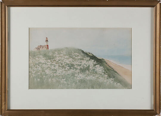 Jane Brewster Reid Watercolor "Sankaty Light, Nantucket Island"