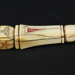 Antique Polychrome Whale Stamp, 19th Century