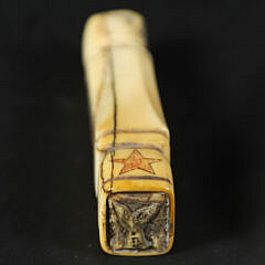 Antique Polychrome Whale Stamp, 19th Century