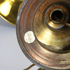 Pair of Hand Crafted Maitland Smith Brass Candlestick Lamps with Tole Shades