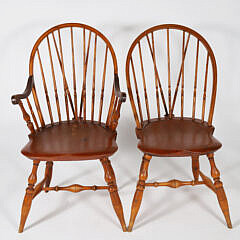 Six Warren Chair Works Windsor Dining Chairs