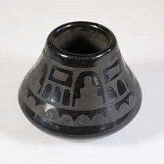 Native American Black Pottery Vessel