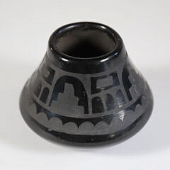 Native American Black Pottery Vessel
