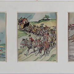 Six Framed, Vintage Tony Sarg Children’s Book Illustrations in Two Frames
