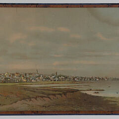 Wendell Macy 1888 Stone Lithograph, “View of Nantucket Town From Monomoy”