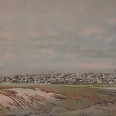 Wendell Macy 1888 Stone Lithograph, “View of Nantucket Town From Monomoy”