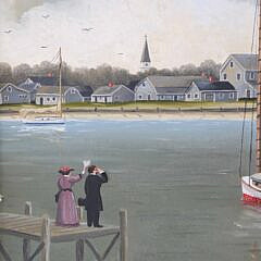 James Wallace Baker Oil on Canvas “The Catboat Cleopatra in Nantucket”