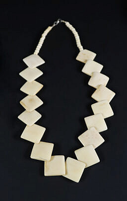 Bone Cube and Bead Necklace