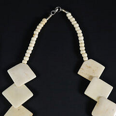 Vintage Bone Cube and Bead Necklace