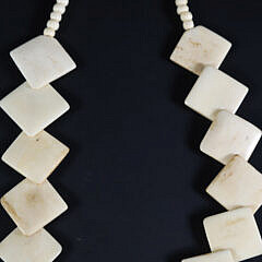 Vintage Bone Cube and Bead Necklace