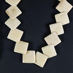Vintage Bone Cube and Bead Necklace