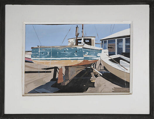 John Austin Tempera on Board "Hither Creek Boat Yard"