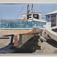 John Austin Tempera on Board “Hither Creek Boat Yard”