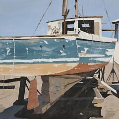 John Austin Tempera on Board “Hither Creek Boat Yard”