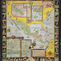 Jo Mora Art Deco Whimsical Advertising Map of North America
