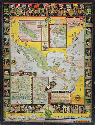 Jo Mora Art Deco Whimsical Advertising Map of North America