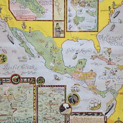 Jo Mora Art Deco Whimsical Advertising Map of North America