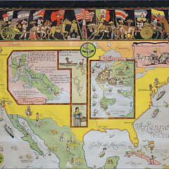 Jo Mora Art Deco Whimsical Advertising Map of North America