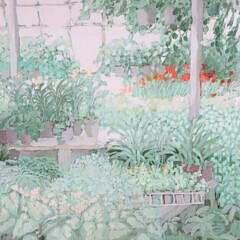 June Owen Acrylic on Canvas “Greenhouse”