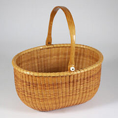 B & J Sayle Oval Nantucket Basket with Swing Handle