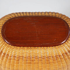Bill and Judy Sayle Oval Nantucket Basket with Swing Handle, circa 1982