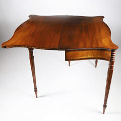American Federal Inlaid Mahogany Games Table, 19th Century