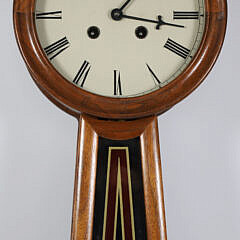 Contemporary Mahogany Eglomise Painted Banjo Clock