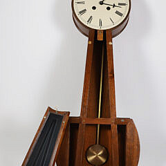 Contemporary Mahogany Eglomise Painted Banjo Clock