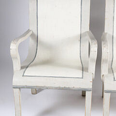Pair of Gustavian Paint Decorated Armchairs, early 20th Century